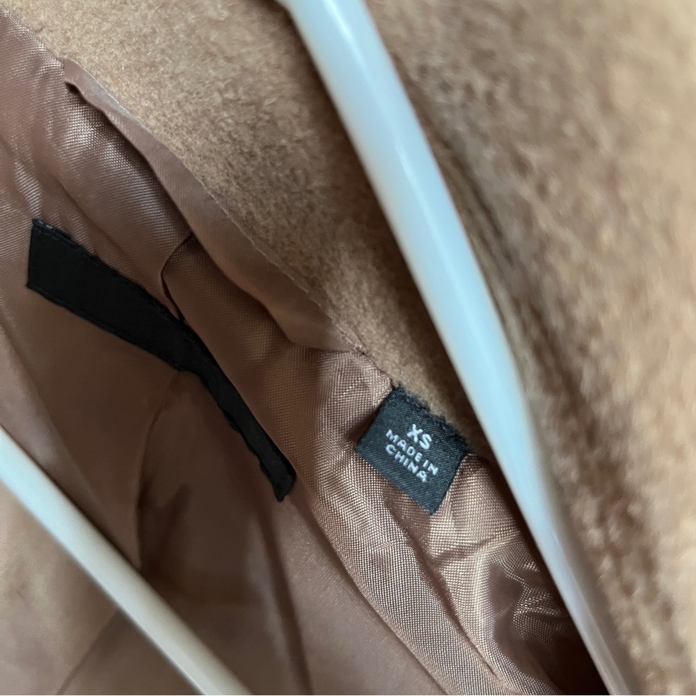 Uniqlo Beige Brown wool peacoat winter Coat preppy old money cottage academia - Picture 8 of 12